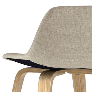 English Elm Randolph Mid-Century Modern Bentwood Bar Stools - Set Of 2 With Upholstered Seats & Chrome Footrests B136P159454-GIGA