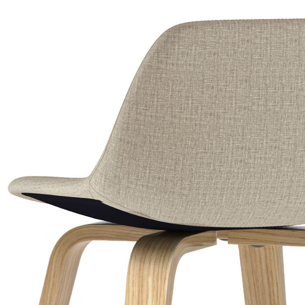 English Elm Randolph Mid-Century Modern Bentwood Bar Stools - Set Of 2 With Upholstered Seats & Chrome Footrests B136P159454-GIGA