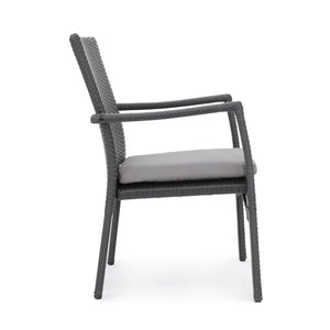 English Elm Christopher Knight Home® - CORSICA Wicker KD Dining Chair with Water-Resistant Removable Cushion — Stylish Outdoor Seating for Patios Grey 37.5 L x 21.5 W x 10.25 H 56424.00GRY