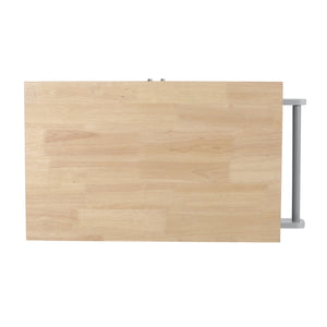 English Elm Christopher Knight Home® - Kitchen Island Cart Grey with Solid Rubberwood Top, Mobile Storage Cabinet, Drawer, Towel Rack, Wheels 67795.00NATGRY
