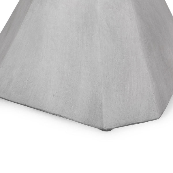 English Elm Outdoor Sculptural Concrete Side Table Hourglass Base Minimalist Patio Accent 73453.00