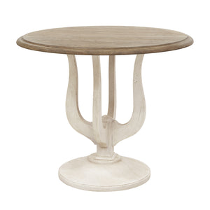 Two-Toned Entry Table with Harp-Shaped Base Multi with Antique white and natural finish P301664 Pulaski Furniture