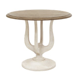 Two-Toned Entry Table with Harp-Shaped Base Multi with Antique white and natural finish P301664 Pulaski Furniture