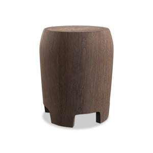 Bernhardt Bernhardt Casa Paros Drum-Shape Accent Table — Playa Wood-Grain Resin End Table, Rustic Modern Charm 317113