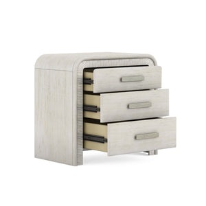 A.R.T. Furniture Ashlar Coastal Modern Nightstand With Usb Ports, 3 Drawers, And Unique Rippling Stone Texture Finish Beige Parawood Solids,Birch Veneers,Resin,Metal 333141-2250