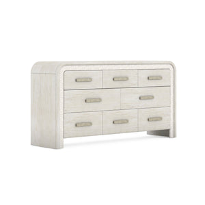 A.R.T. Furniture Ashlar Dresser: Coastal Modern Elegance With 8 Drawers, Cedar Lined Bottom, And Unique Rippling Texture Beige Parawood Solids,Birch Veneers,Resin,Metal 333130-2250