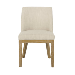 English Elm Dining Chair Set of 2 Solid Wood Textured Fabric Upholstered Farmhouse Modern Style 69408.00FBGE