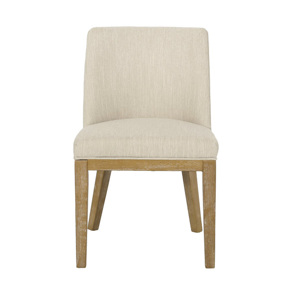 English Elm Dining Chair Set of 2 Solid Wood Textured Fabric Upholstered Farmhouse Modern Style 69408.00FBGE