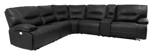 Parker House Parker Living Spartacus - Black 6 Piece Modular Power Reclining Sectional with Power Adjustable Headrests Black 70% Polyester, 30% PU (W) MSPA-PACKA(H)-BLC
