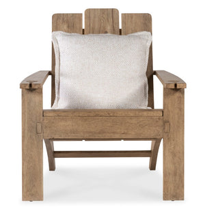 Hooker Furniture Vineyard Pecky Hickory Accent Chair — Sonoma Finish Adirondack Silhouette With Plush White Zin Cushion, Wine-Glass Arms 6952-50000-80