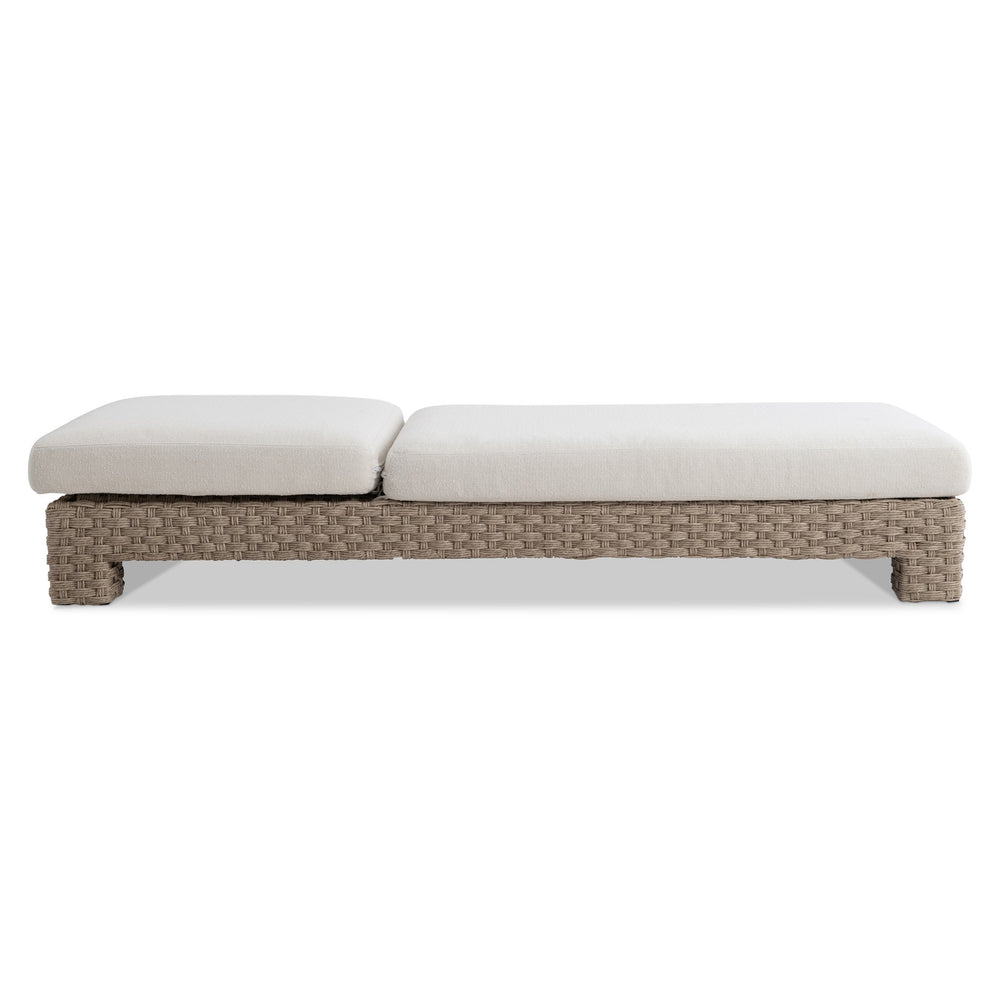 Bernhardt Bernhardt Trieste Outdoor Chaise Lounge — All-Weather Pampas Wicker, Deep Cushions, Modern Sculptural Design - Made to Order O1419A