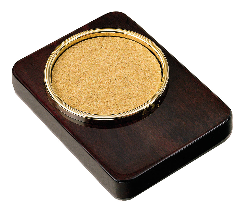 Hekman Furniture 655110 Elegant Rosewood Coaster Set With Brass Accents & Felt Pads - Perfect Gift In Green Box! Rosewood Coaster 655110