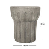 Christopher Knight Home® - Noble House - Delphinus Outdoor Contemporary Lightweight Concrete Accent Side Table