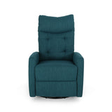 Christopher Knight Home® - Noble House - Woodglen Contemporary Glider Swivel Push Back Nursery Recliner - Teal and Black Finish