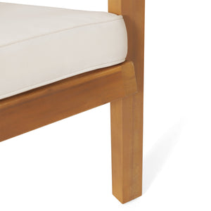 English Elm Christopher Knight Home® - LEAH Acacia 3-Piece Outdoor Chat Set with Water-Resistant Cushions and Slat Paneled Tabletop Teak 40 L x 25.75 W x 18.75 H 60915.00TEACRM