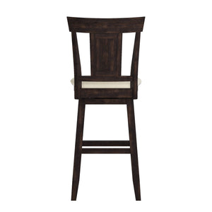 Homelegance By Top-Line Juliette Panel Back Wood Swivel Bar Stool Black Rubberwood