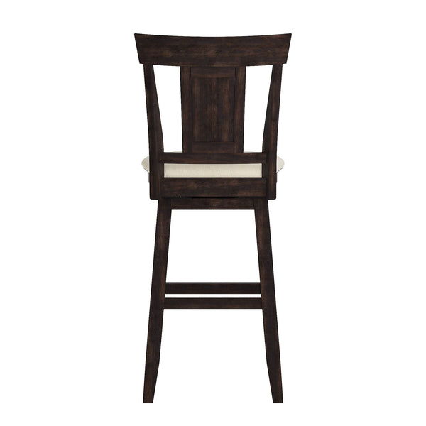 Homelegance By Top-Line Juliette Panel Back Wood Swivel Bar Stool Black Rubberwood