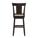 Homelegance By Top-Line Juliette Panel Back Wood Swivel Bar Stool Black Rubberwood