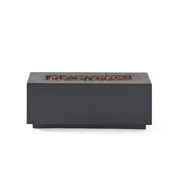 English Elm 40" Rectangular Mgo Concrete Propane Fire Pit 40000 Btu Patio Outdoor Heater 63492.00-40K