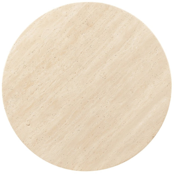 Hooker Furniture Driftwood Round Side Table With Stone Top And Textured Metal X‑Stretcher — Compact Gray Accent 6820-80116-00