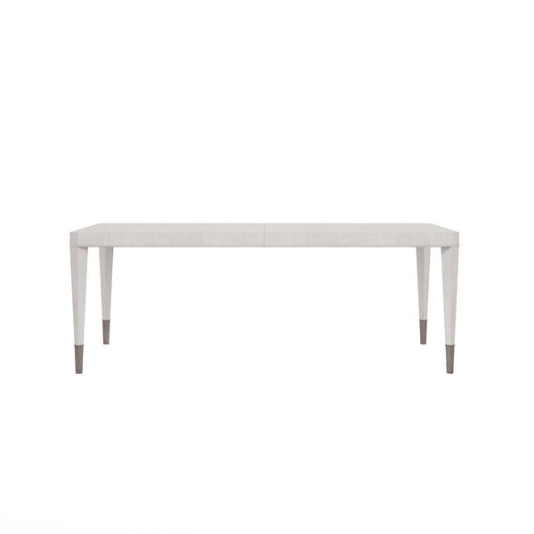 A.R.T. Furniture Mezzanine Dining Table In Dove Gray With Chamfered Edges, Leaf Extension & Nickel-finished Legs Light Gray Parawood And Poplar Solids,Maple Veneer,Steel 325220-2249