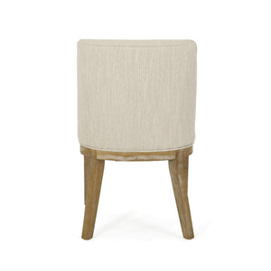 English Elm Dining Chair Set of 2 Solid Wood Textured Fabric Upholstered Farmhouse Modern Style 69408.00FBGE