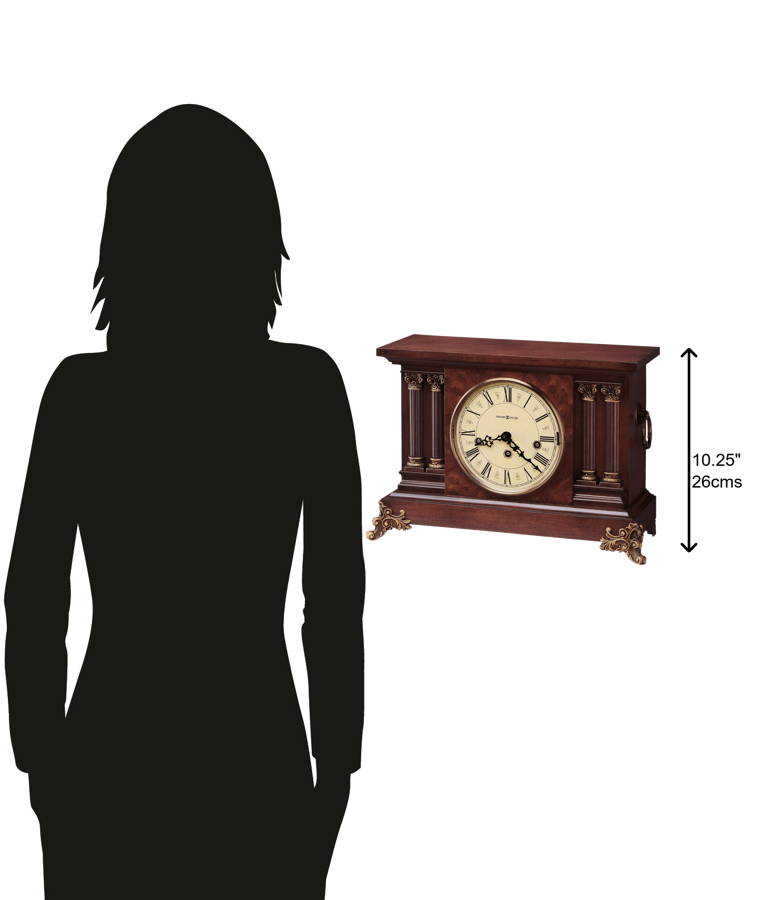 Hekman Furniture 630212 Antique-styled Mantel Clock With Americana Cherry Finish, Chimes, And Distinctive Design Americana Cherry Circa Mantel Clock 630212