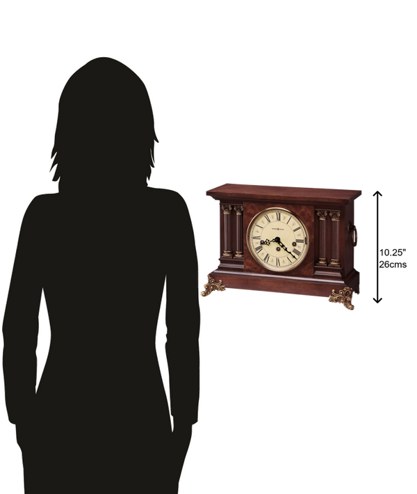 Hekman Furniture 630212 Antique-styled Mantel Clock With Americana Cherry Finish, Chimes, And Distinctive Design Americana Cherry Circa Mantel Clock 630212