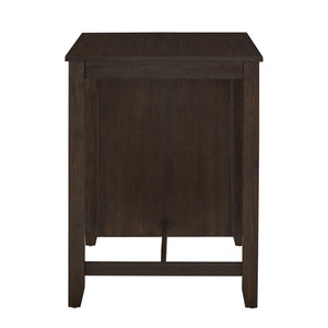 Homelegance By Top-Line Chevalier Wood Counter Height Dining Table with Charging Station Brown MDF