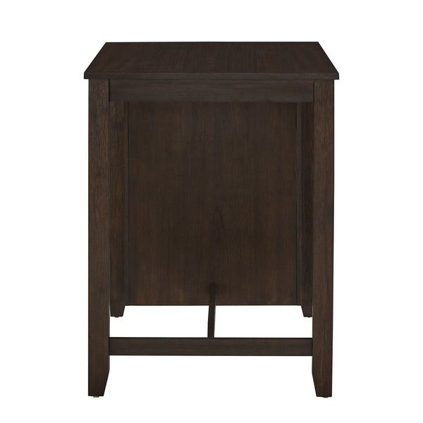 Homelegance By Top-Line Chevalier Wood Counter Height Dining Table with Charging Station Brown MDF