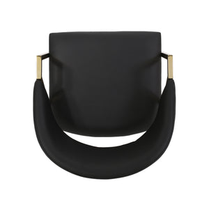 English Elm Christopher Knight Home® - DINING Champagne Black PU Upholstered Chairs Set of 2 with V‑Shaped Gold Electroplated Legs, Modern Glam Comfort 65368.00