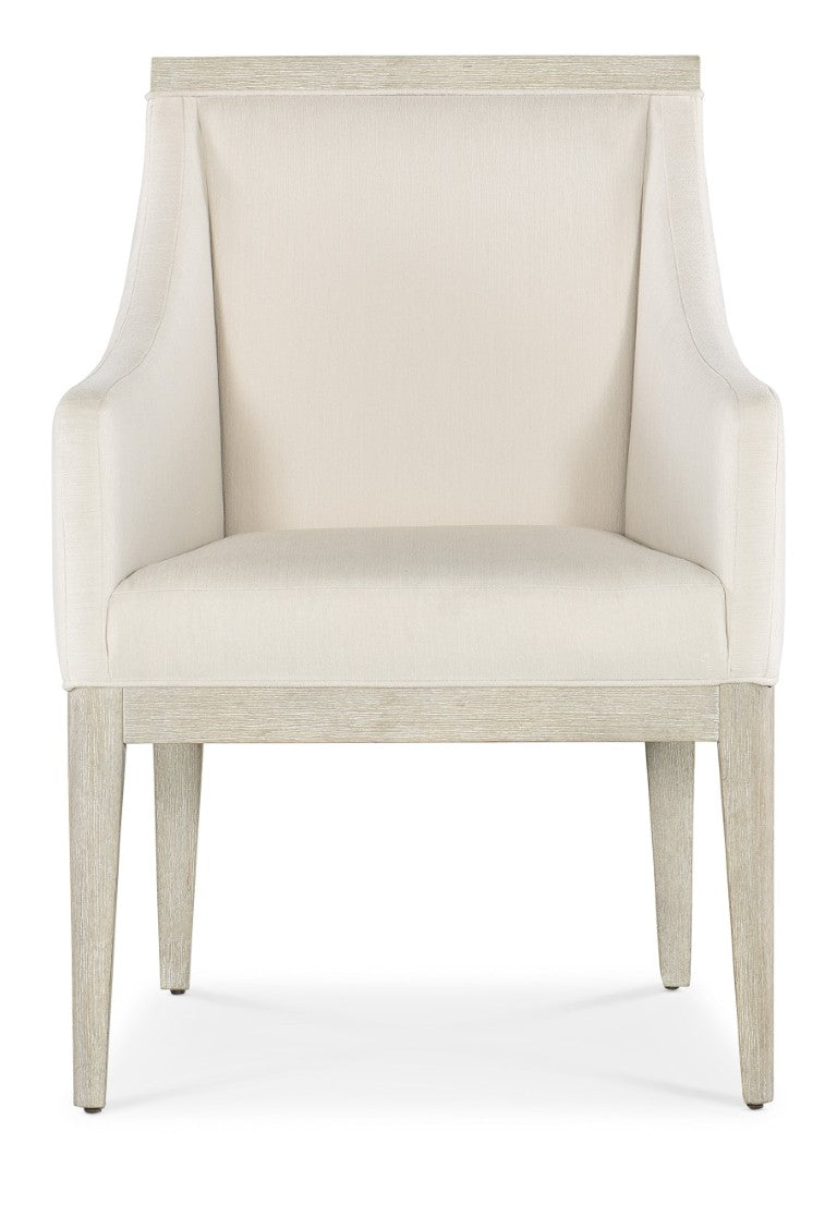 Hooker Furniture Modern Mood Upholstered Arm Chair With Wire-Brushed Oak Trim, Cottony Cover, Sloped Arms For Cozy Contemporary Seating 6850-75401-80