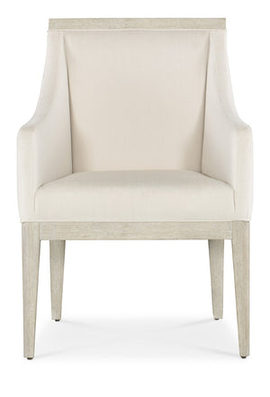 Hooker Furniture Modern Mood Upholstered Arm Chair With Wire-Brushed Oak Trim, Cottony Cover, Sloped Arms For Cozy Contemporary Seating 6850-75401-80