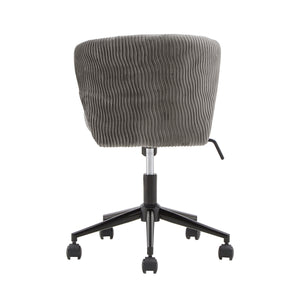 Homelegance By Top-Line Edoardo Curved Back Velvet Wave Pattern Office Chair Dark Grey Velvet