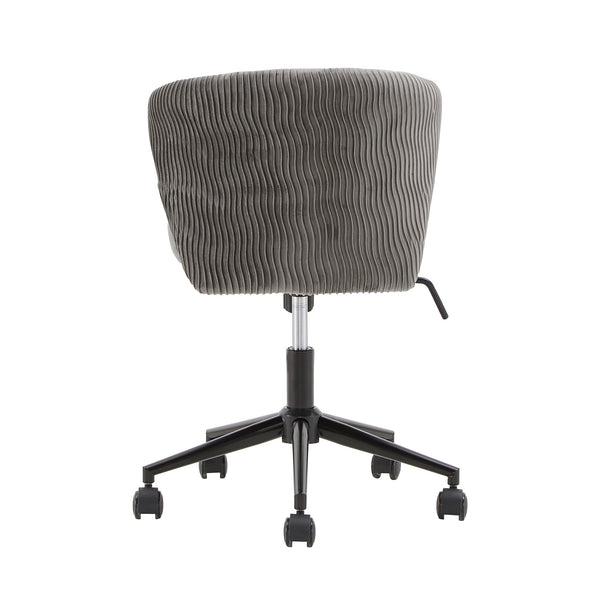 Homelegance By Top-Line Edoardo Curved Back Velvet Wave Pattern Office Chair Dark Grey Velvet