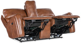 Crosby Zero Gravity Power Console Loveseat with Power Headrest and Lumbar Brown SS741-PHZL2C-080 Hooker Furniture