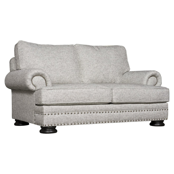 Bernhardt Bernhardt Foster Loveseat — Traditional Rolled Arms, Nailhead Trim, Plush Cushions, 4 Pillows, Made-To-Order B5175A