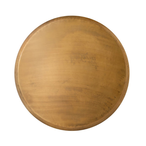 Pasargad Home Helios Modern Brass Drum Shape Coffee Table For Stylish Living Room Decor Brass Iron Prr-033