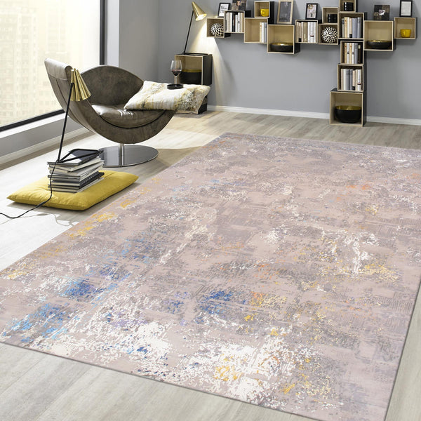 Modern Hand-Loomed Silk & Wool Area Rug - Elevate Your Space with Luxurious Elegance & Comfort