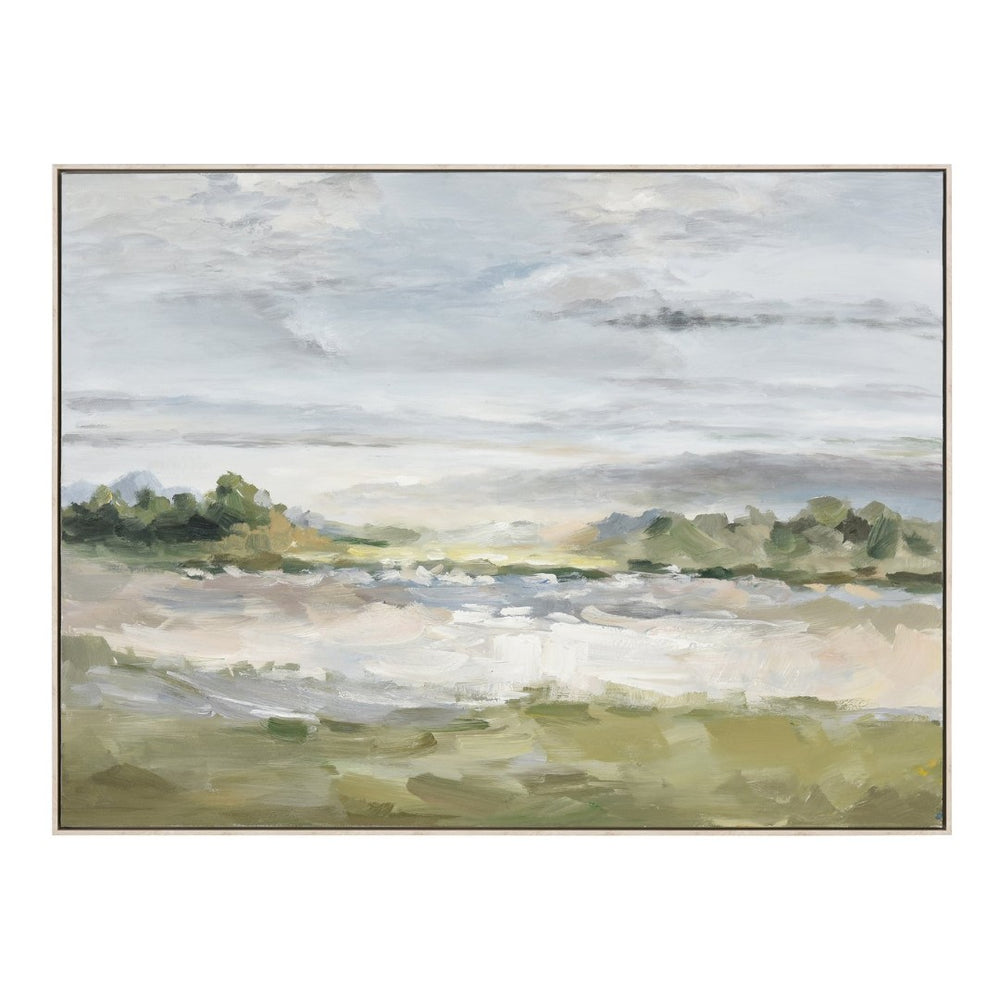 Atlas Acton Meadow Framed Wall Art - Serene Impressionistic Landscape for Tranquil Home Décor Spaces WA11001-01
