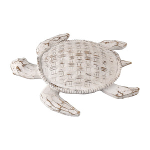 Atlas Aly Turtle Wall Sculpture - Coastal Whitewash Decor for Beachy Homes, Nautical Charm & Versatility WA11003-01