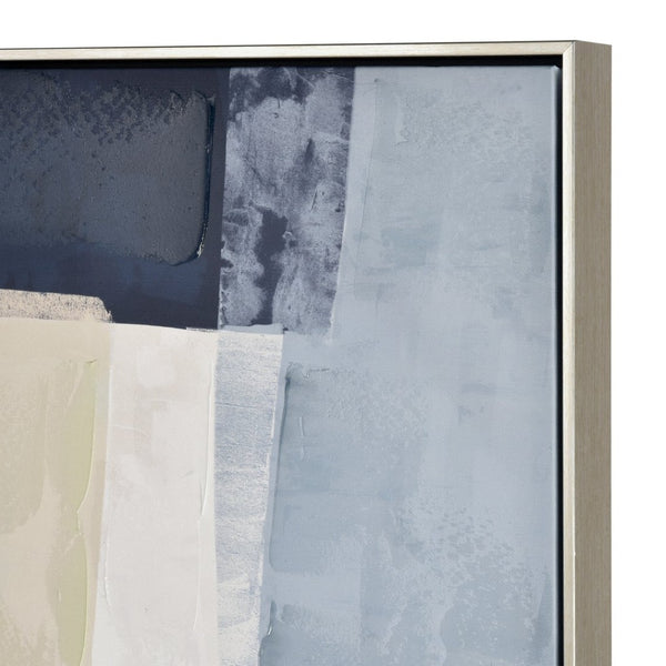 Atlas Angle Abstract Framed Wall Art - Modern Cubist Design in Pink, Taupe & Blue for Stylish Interiors WA11004-01
