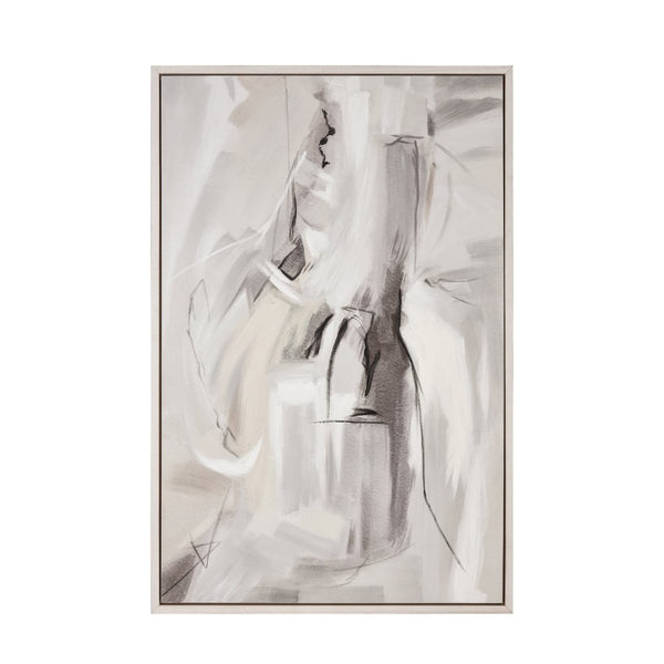 Atlas Ash Abstract Framed Wall Art - Hand-Painted Gray Brushstrokes for Modern Home Décor Excellence WA11005-01