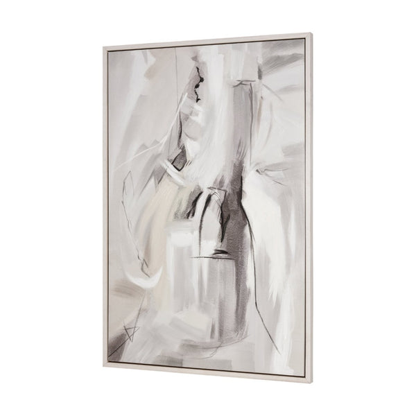 Atlas Ash Abstract Framed Wall Art - Hand-Painted Gray Brushstrokes for Modern Home Décor Excellence WA11005-01