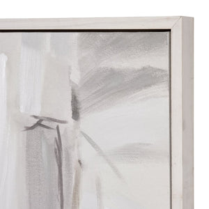 Atlas Ash Abstract Framed Wall Art - Hand-Painted Gray Brushstrokes for Modern Home Décor Excellence WA11005-01