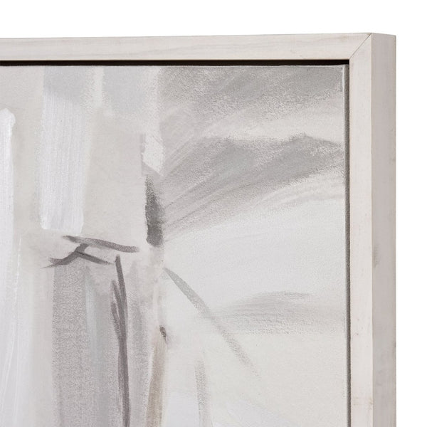 Atlas Ash Abstract Framed Wall Art - Hand-Painted Gray Brushstrokes for Modern Home Décor Excellence WA11005-01