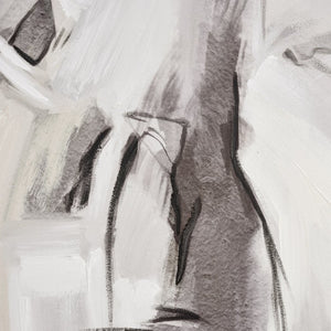 Atlas Ash Abstract Framed Wall Art - Hand-Painted Gray Brushstrokes for Modern Home Décor Excellence WA11005-01