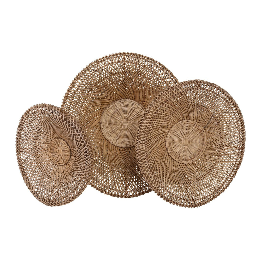 Atlas Barcelona Wall Baskets - Set of 3 Handcrafted Rattan Decor for Boho Coastal Charm & Style WA11007-01S