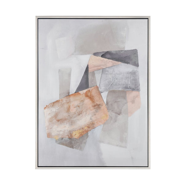 Atlas Bertram Framed Wall Art - Modern Abstract Collage with Bold Geometry for Contemporary Spaces WA11008-01