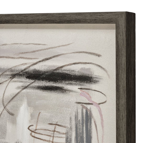 Atlas Cinder Abstract Framed Wall Art - Monochrome Charcoal & Grey for Modern Home Decor Elegance WA11010-01